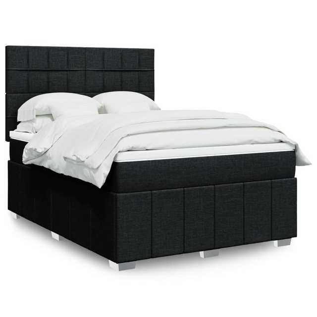 vidaXL Boxspringbett, Boxspringbett mit Matratze Schwarz 160x200 cm Stoff günstig online kaufen