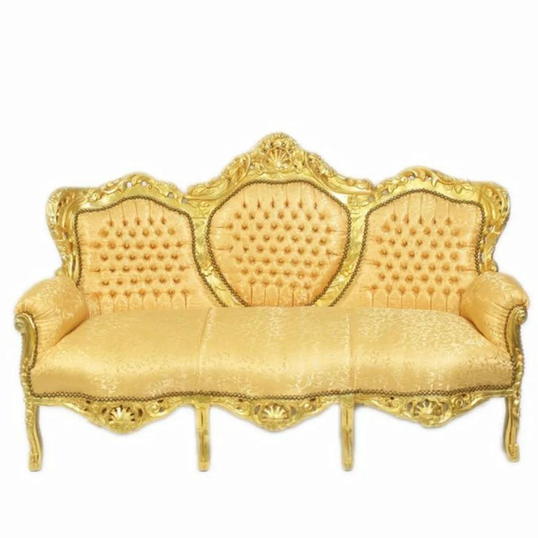 Casa Padrino 3-Sitzer Barock 3-er Sofa "King" Gold Muster / Gold - Möbel Ba günstig online kaufen