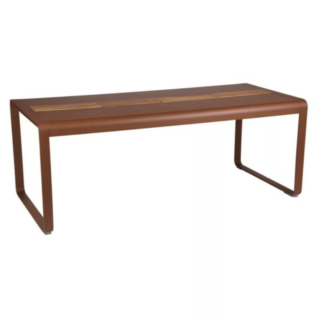 Bellevie Tisch 196 x 90cm mit Aufbewahrung Ockerrot günstig online kaufen