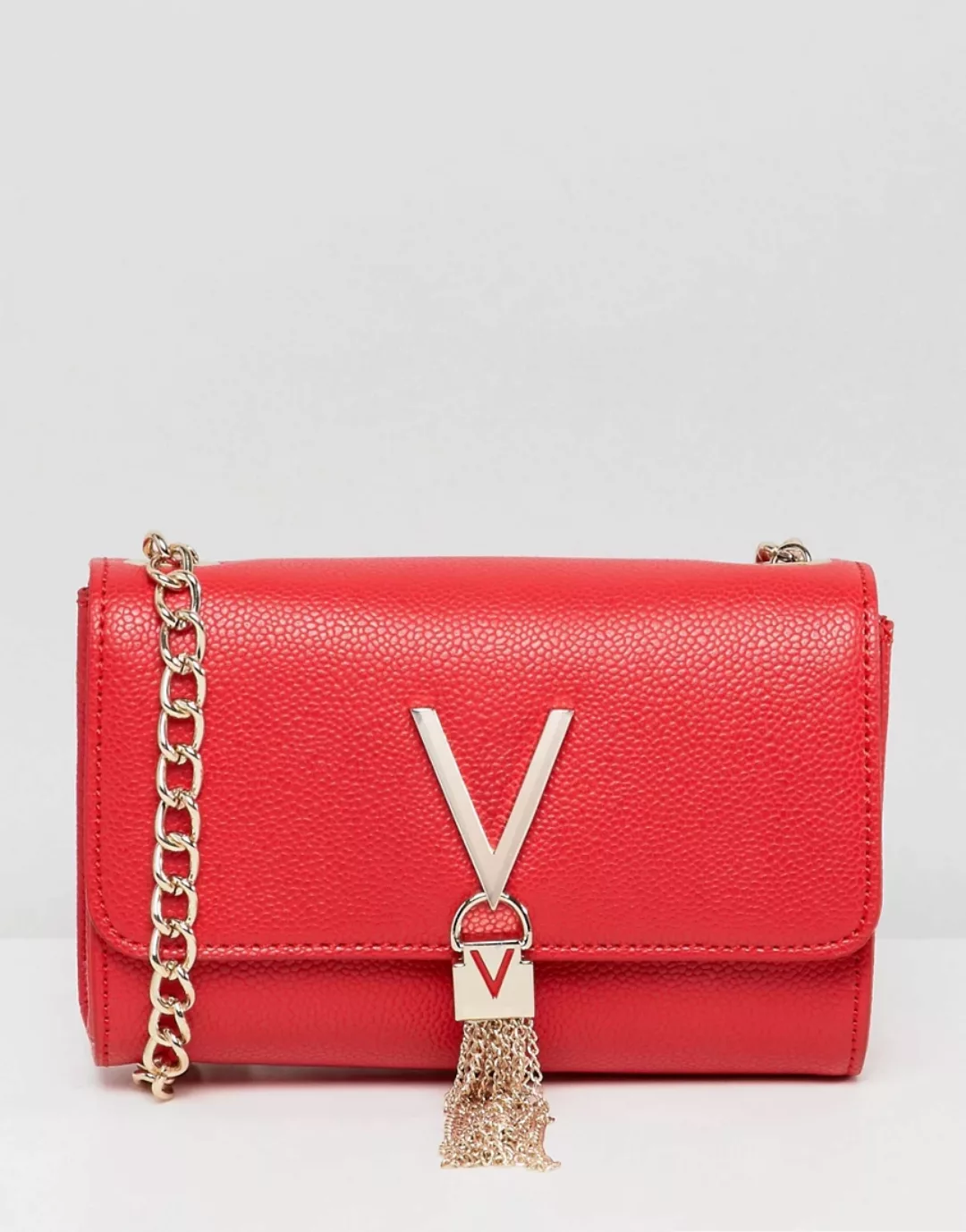 Valentino Bags – Divina – Umhängetasche in Rot mit Umschlag und Quaste günstig online kaufen