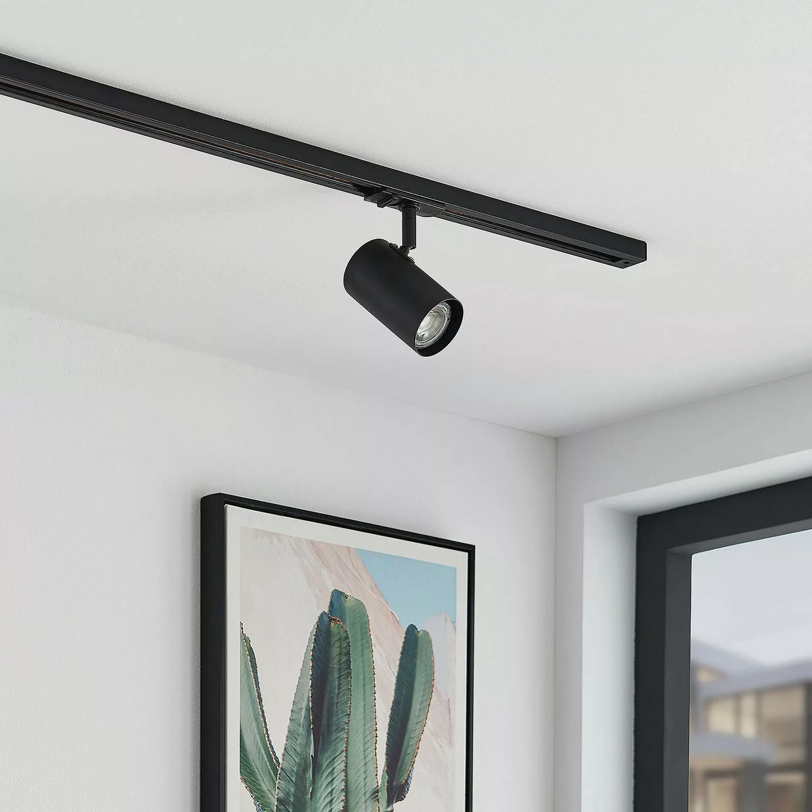 Lindby Schienensystem-Leuchten Linaro, Modern, Metall, Schwarz, günstig online kaufen