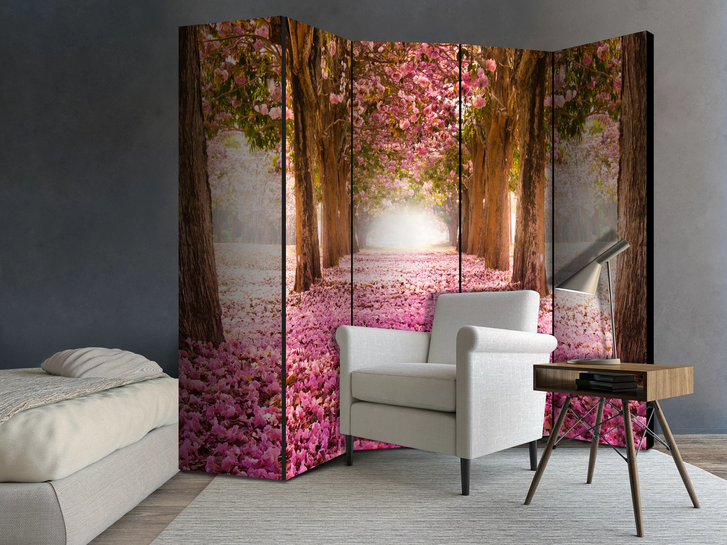 5-teiliges Paravent - Pink Grove Ii [room Dividers] günstig online kaufen