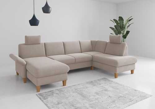 Home affaire Wohnlandschaft "Rochelle, U-Form", optional mit Armteilverstel günstig online kaufen
