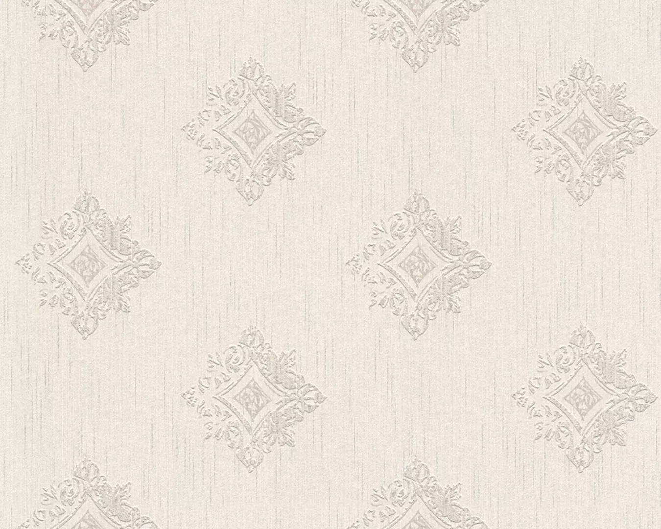 Bricoflor Creme Textiltapete mit Muster Ornament Vliestapete Hell mit Texti günstig online kaufen