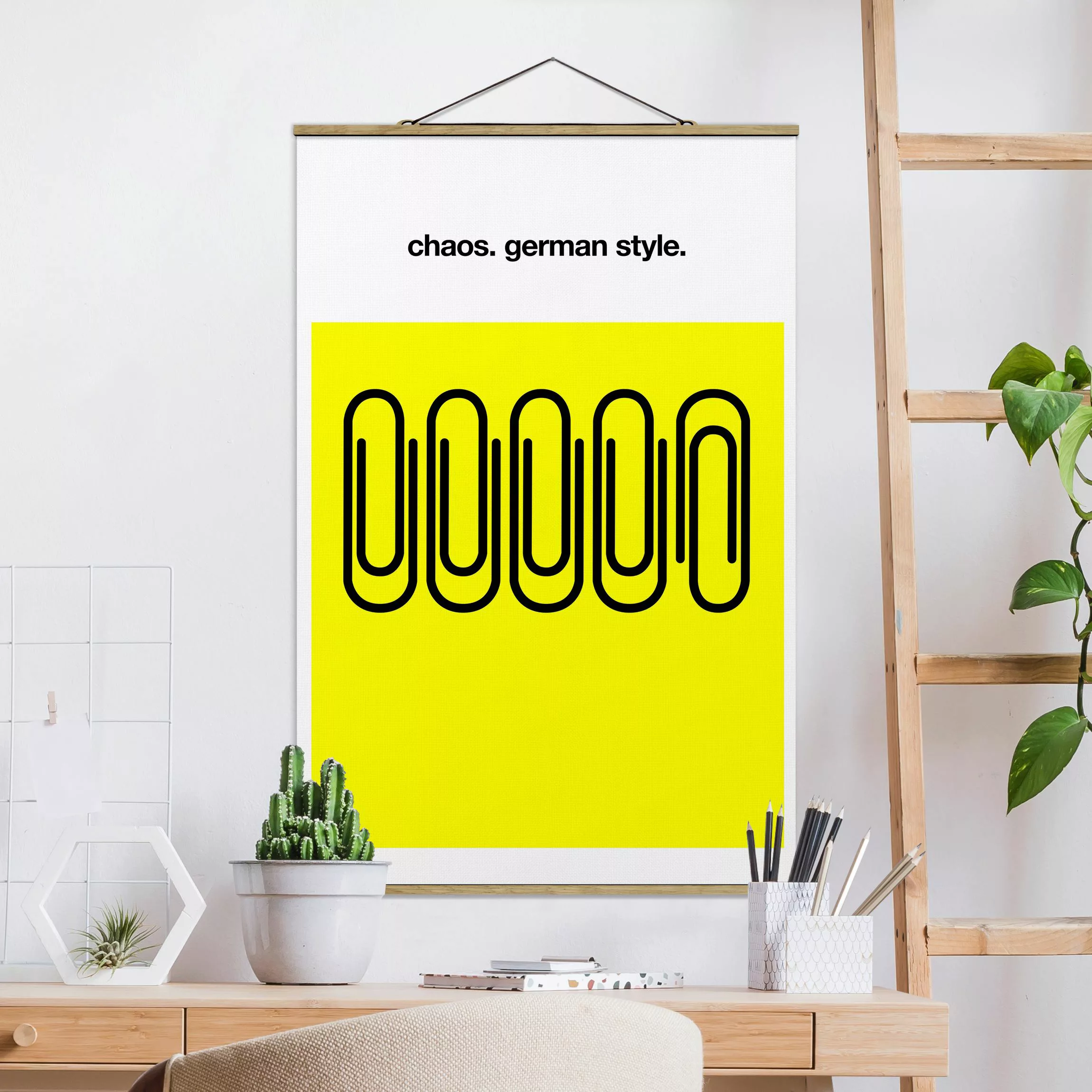 Stoffbild mit Posterleisten German Chaos günstig online kaufen