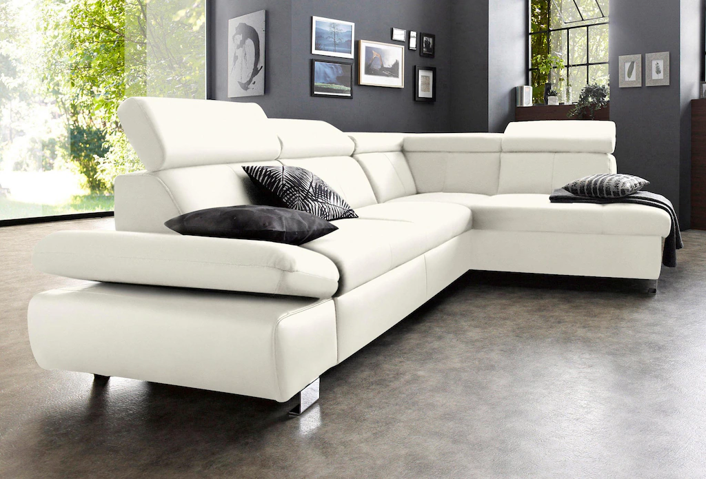 exxpo - sofa fashion Ecksofa »Happy, L-Form«, wahlweise mit Bettfunktion günstig online kaufen