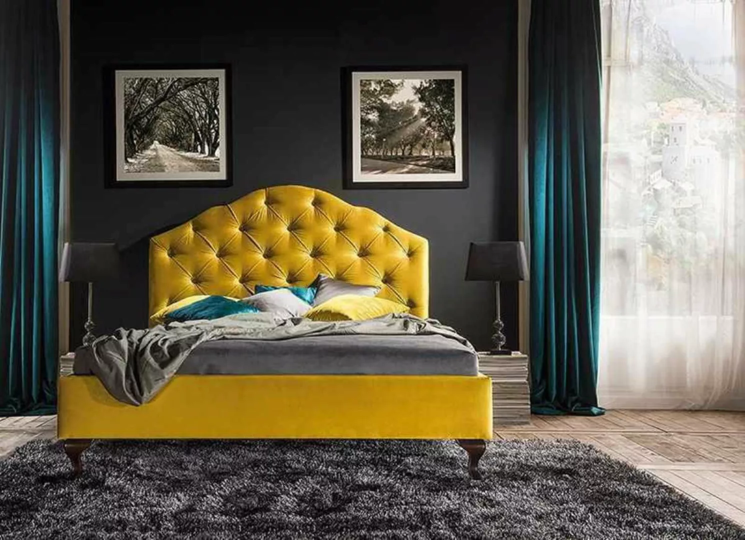 JVmoebel Bett Designer Bett Betten Ehebett Polsterbett Lederbett - Model CL günstig online kaufen