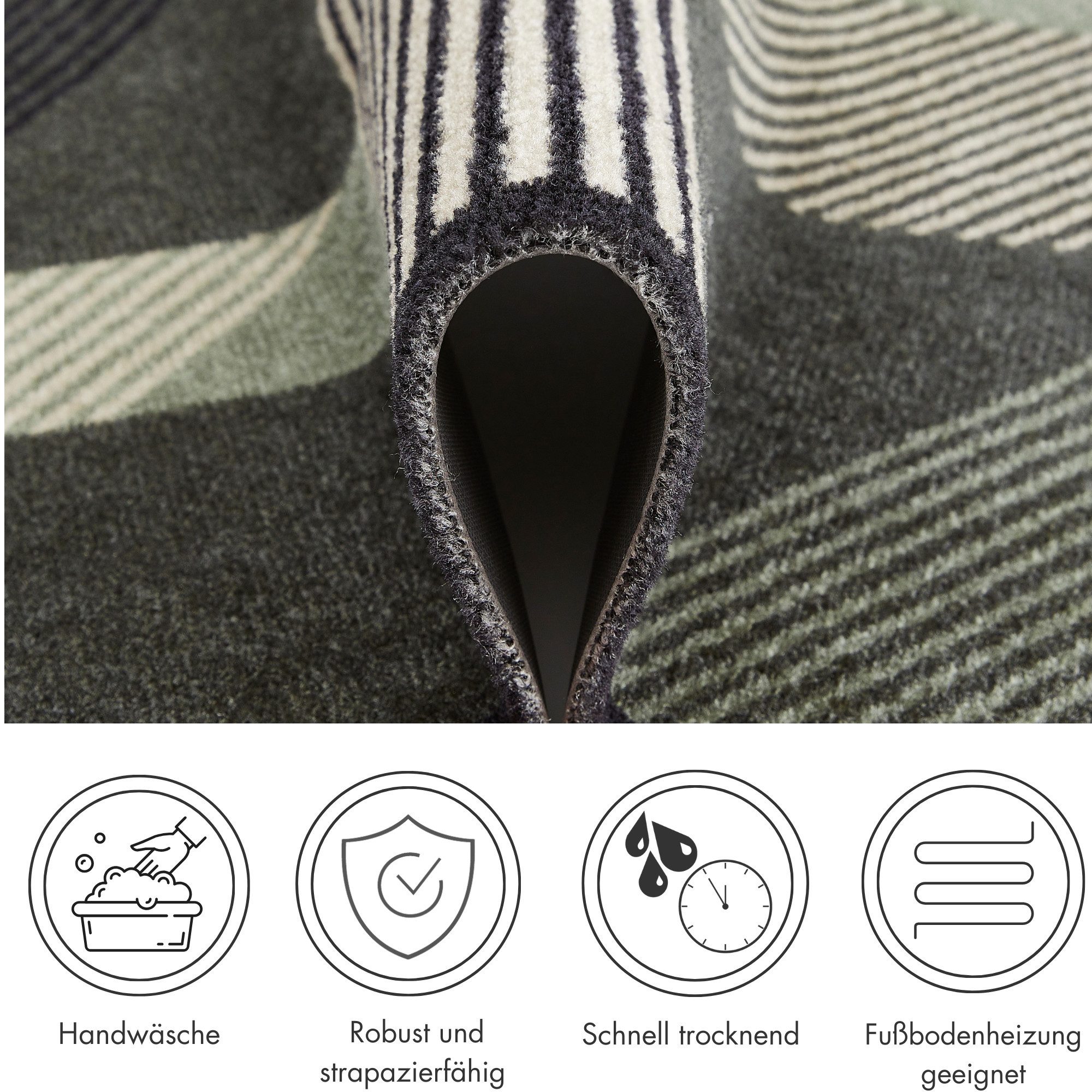 Barbara Becker Fußmatte »Sense, Made in Belgium«, rechteckig, 7 mm Höhe, Sc günstig online kaufen
