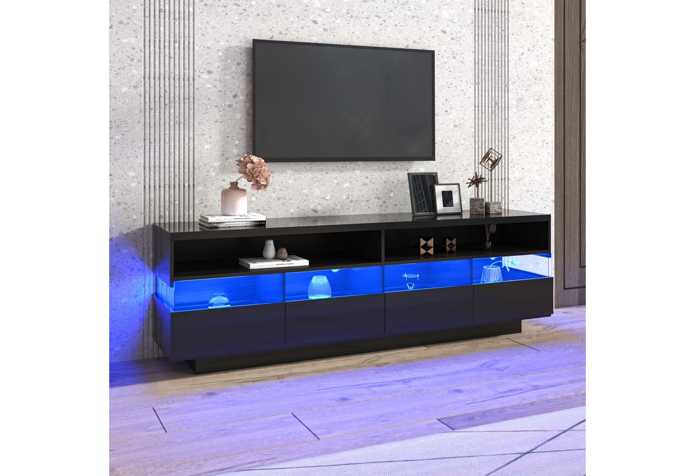 DOPWii TV-Schrank Hochglanz-TV-Schranktisch, lowboard mit LED-Beleuchtung günstig online kaufen