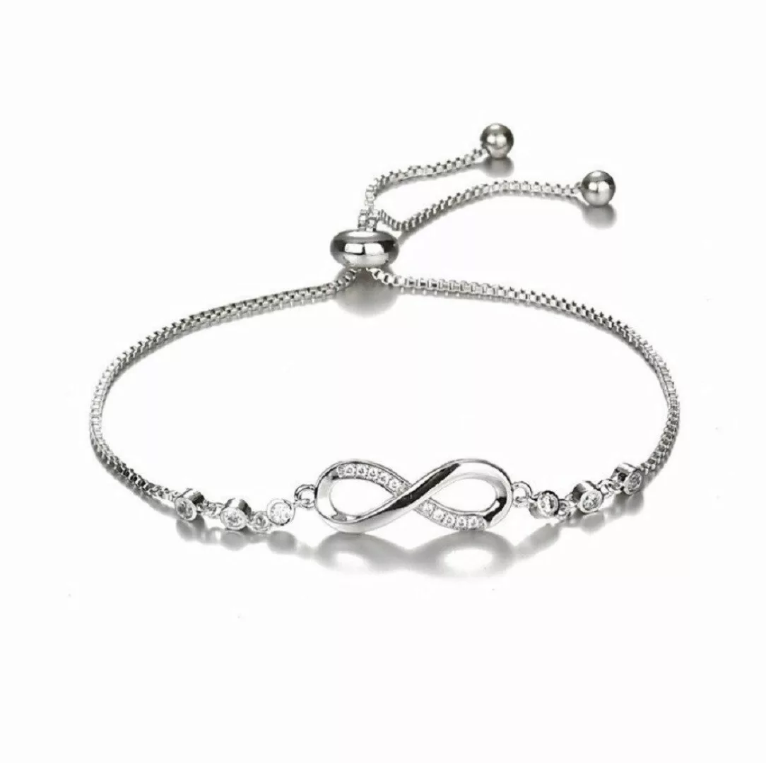 PANDACHARMS Silberarmband Infinity mit Steinen, 925 günstig online kaufen