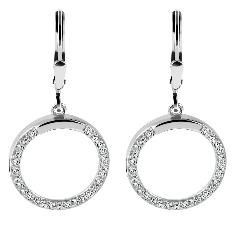 Adelia´s Paar Ohrhänger "Ohrhänger Kreis aus 925 Silber mit Zirkonia 17 cm" günstig online kaufen
