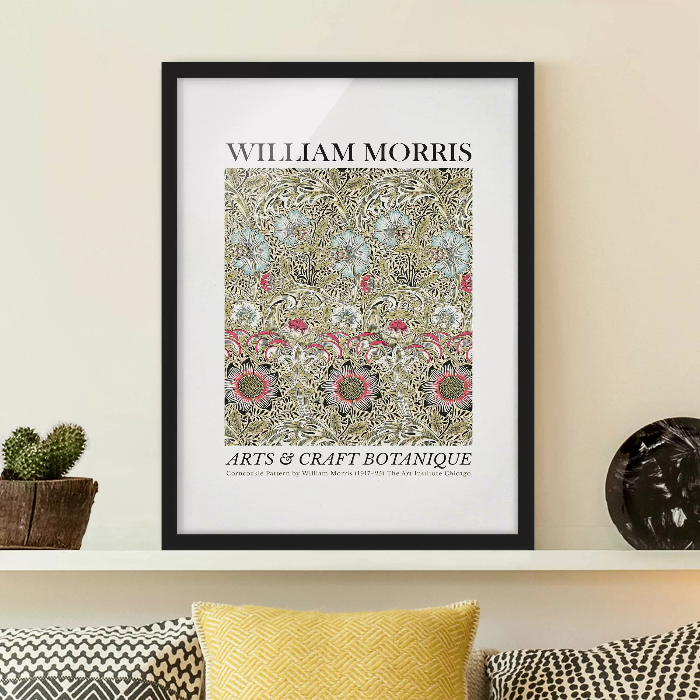 Bild mit Rahmen William Morris - Corncockle Pattern günstig online kaufen