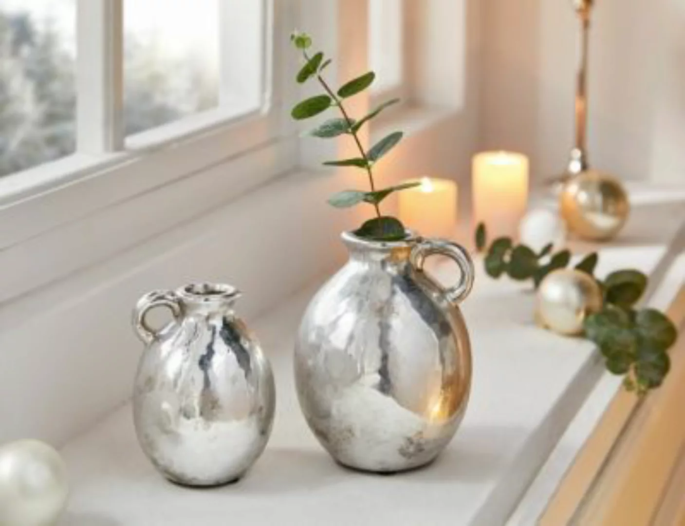 HOME Living Vase Silber Vasen silber günstig online kaufen