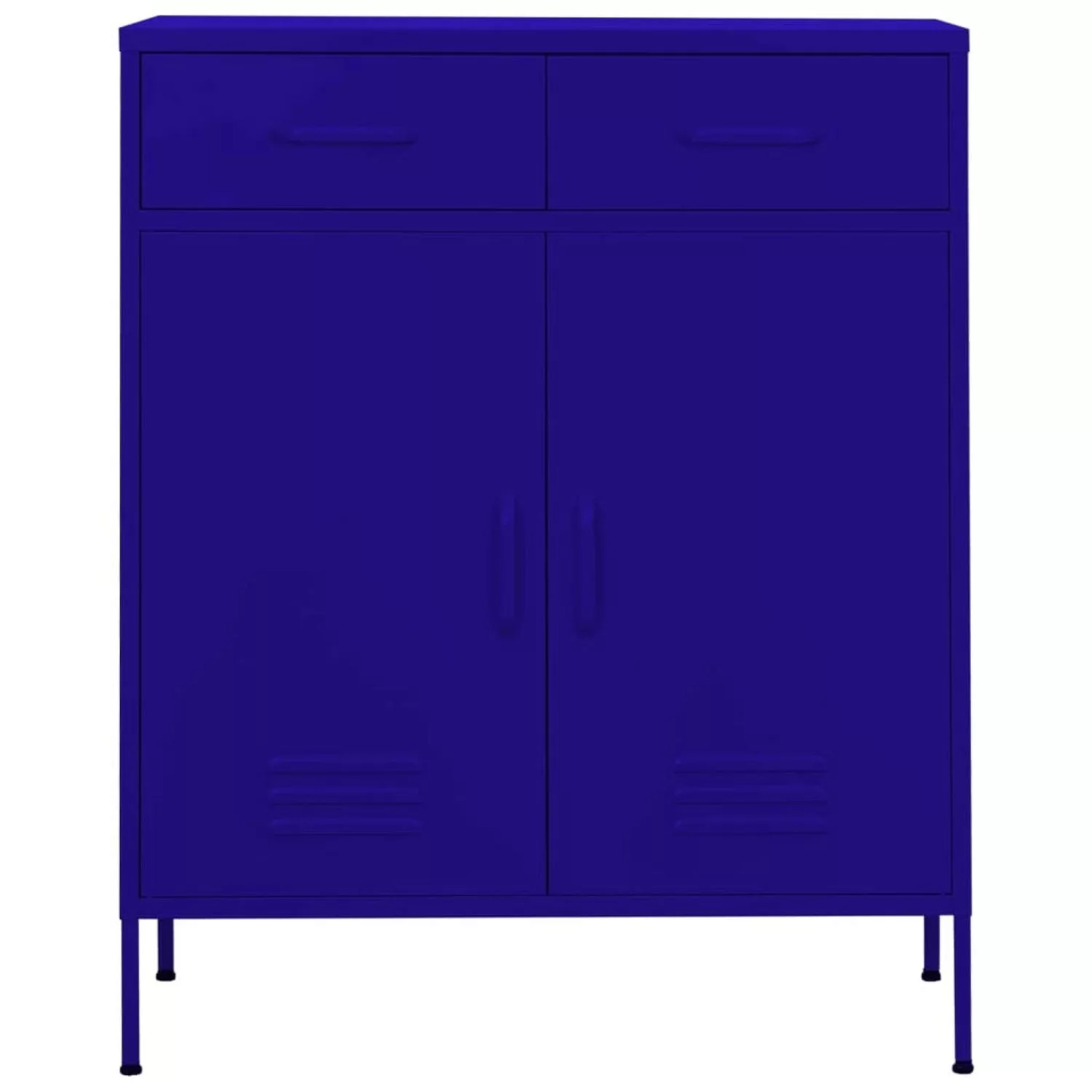 vidaXL Vitrine Lagerschrank Marineblau 80x35x101,5 cm Stahl günstig online kaufen