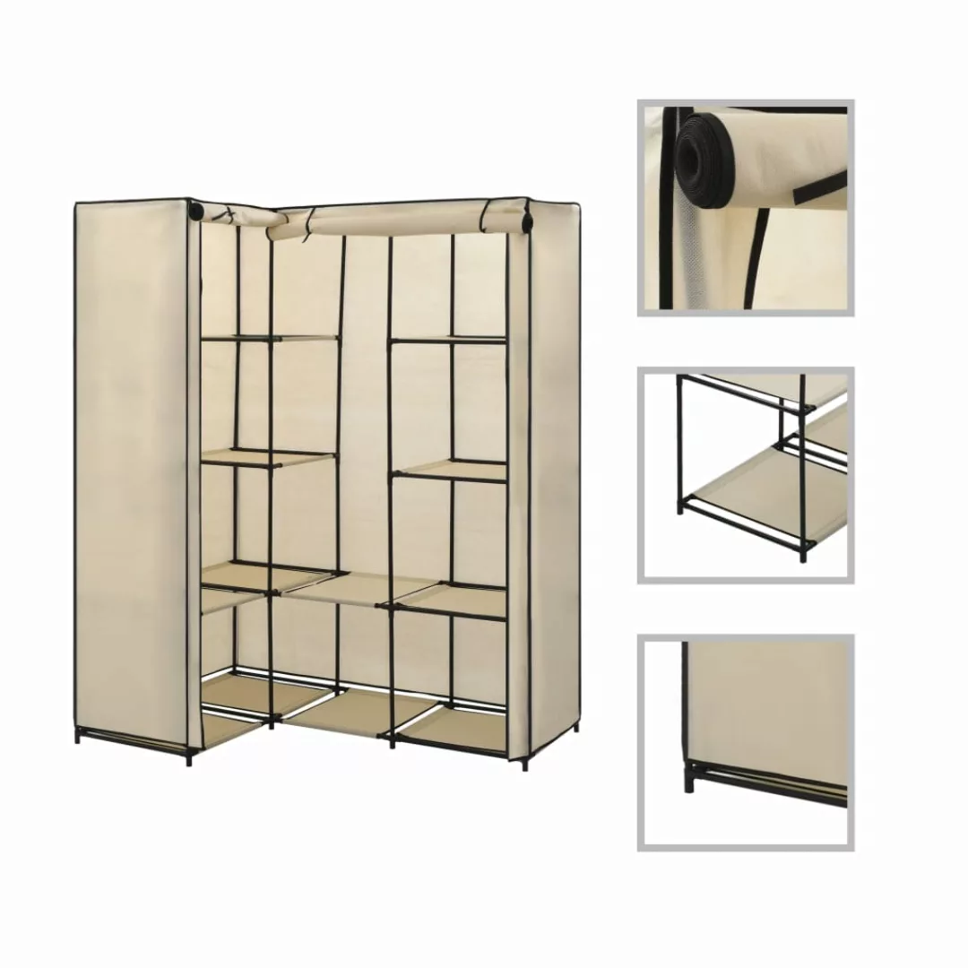 Eckkleiderschrank Creme 130 X 87 X 169 Cm günstig online kaufen