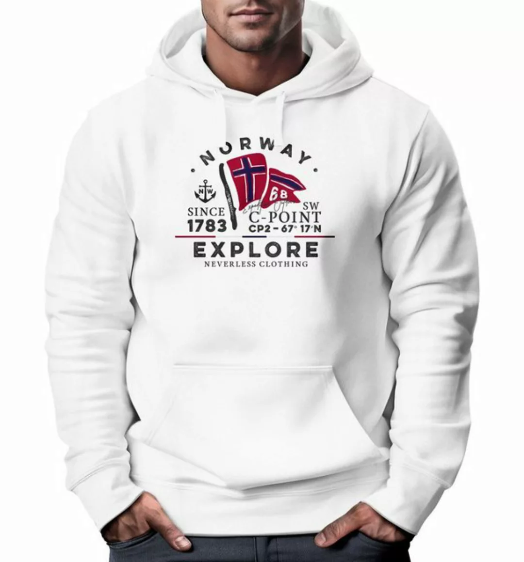 Neverless Hoodie Hoodie Herren Norway Explore norwegische Flagge Norwegen günstig online kaufen