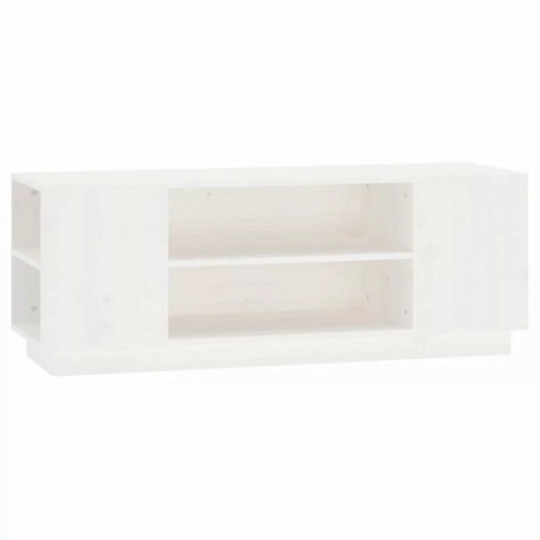 vidaXL TV-Schrank TV-Schrank Weiß 110x35x40,5 cm Massivholz Kiefer Lowboard günstig online kaufen