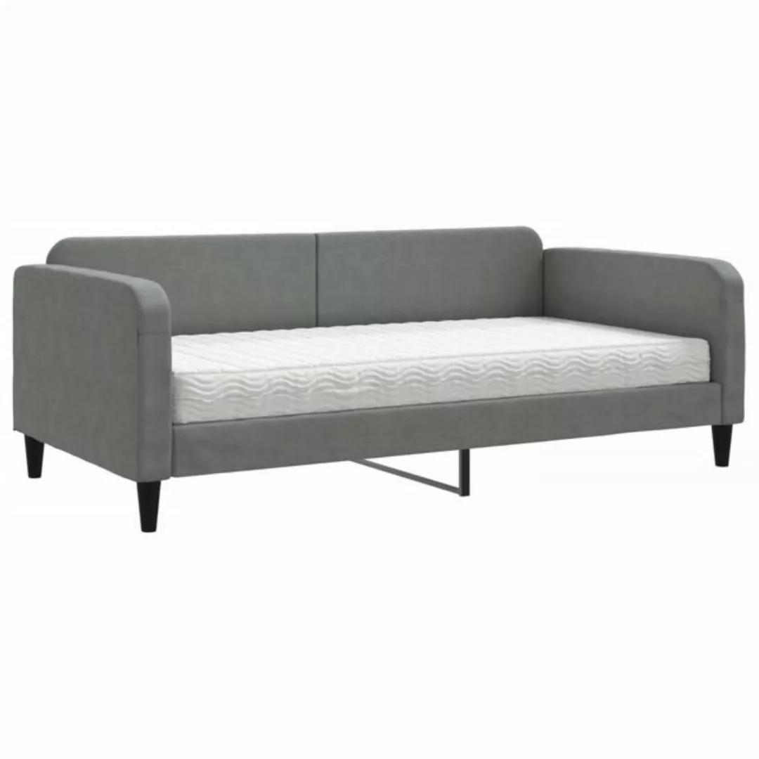 vidaXL Bett Tagesbett mit Matratze Dunkelgrau 100x200 cm Stoff günstig online kaufen