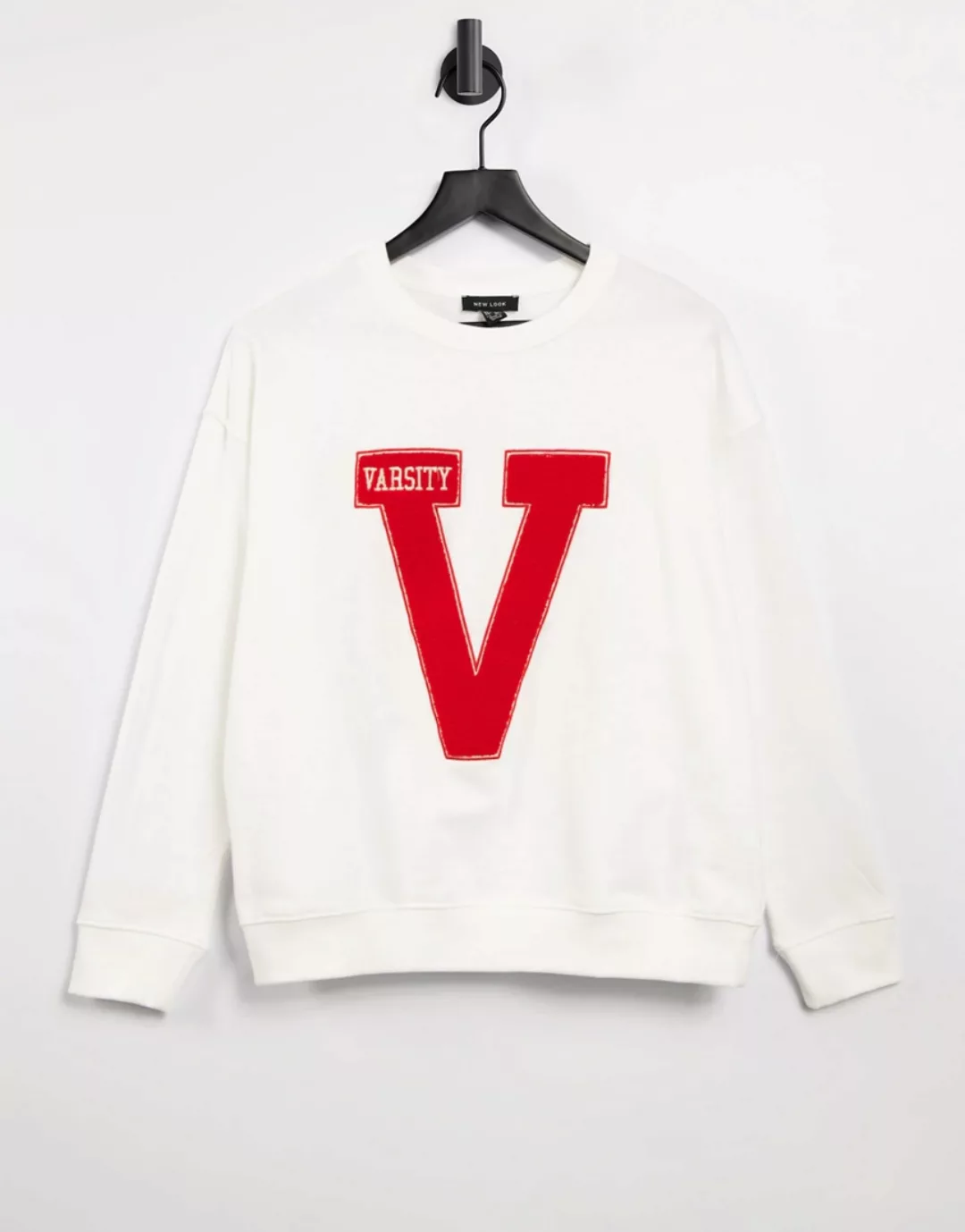 New Look – Oversize-College-Sweatshirt in Weiß günstig online kaufen