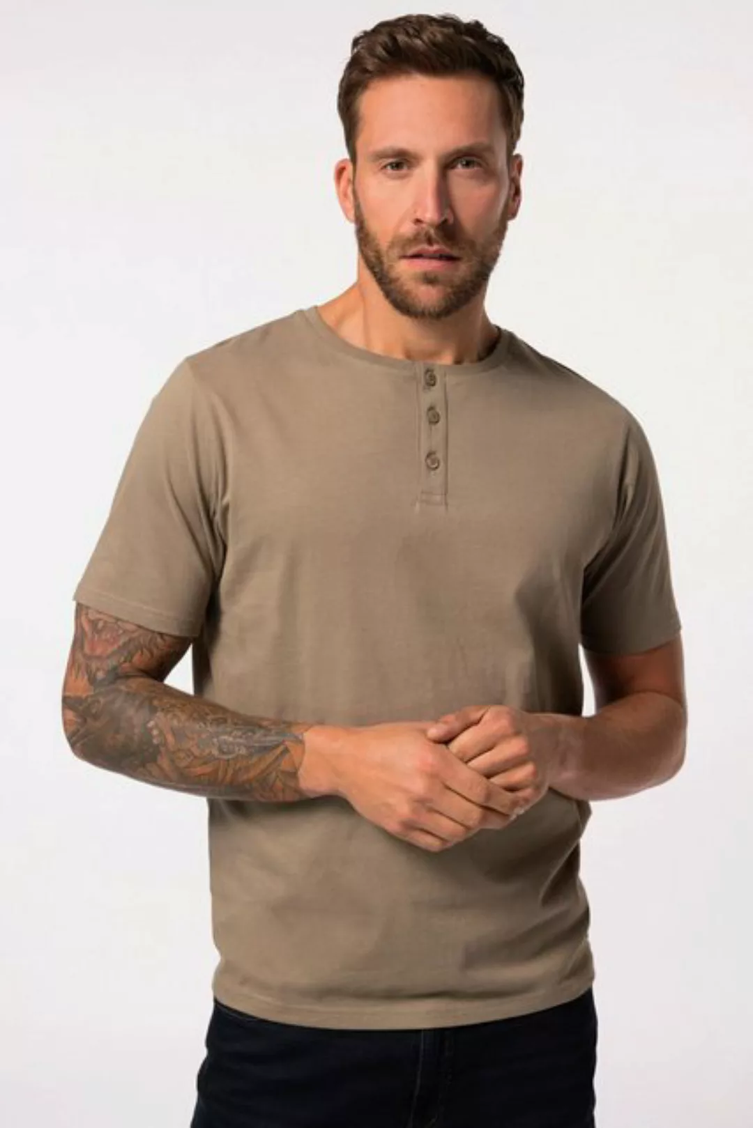 JP1880 T-Shirt Henley Basic Knopfleiste Halbarm günstig online kaufen