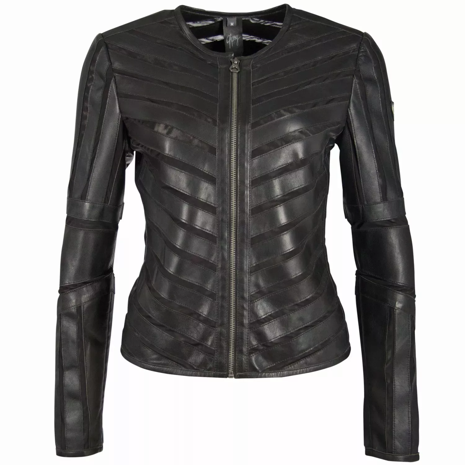 Gipsy Damen Lederjacke GGSuri in black mit Mesh-Einsätzen günstig online kaufen