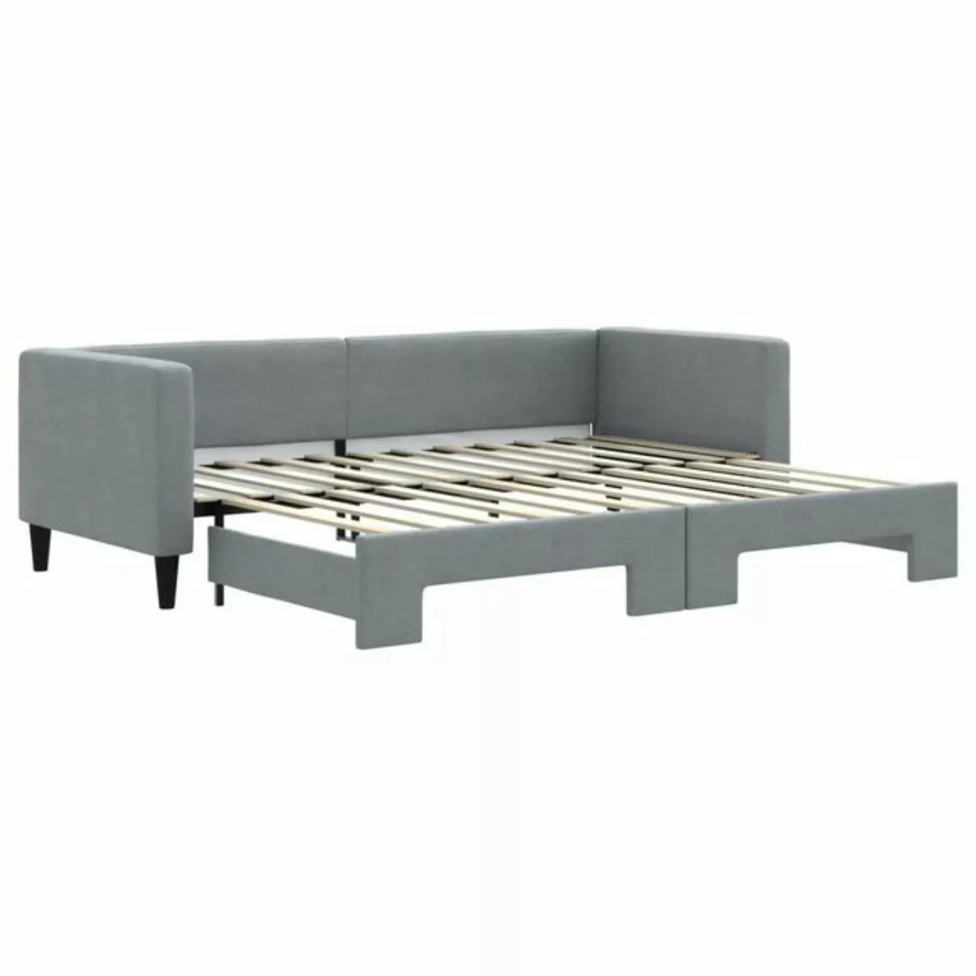 vidaXL Bett Tagesbett Ausziehbar Hellgrau 80x200 cm Stoff günstig online kaufen