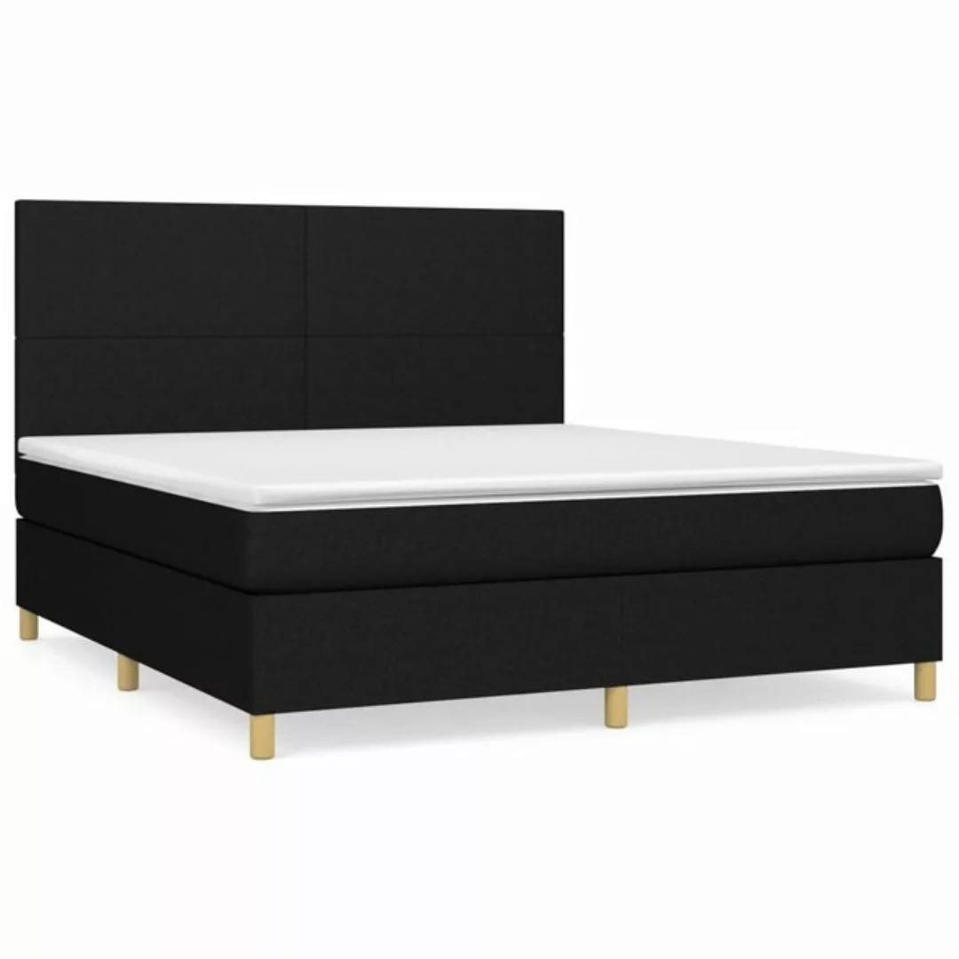 vidaXL Bettgestell Boxspringbett mit Matratze Schwarz 160x200 cm Stoff Bett günstig online kaufen