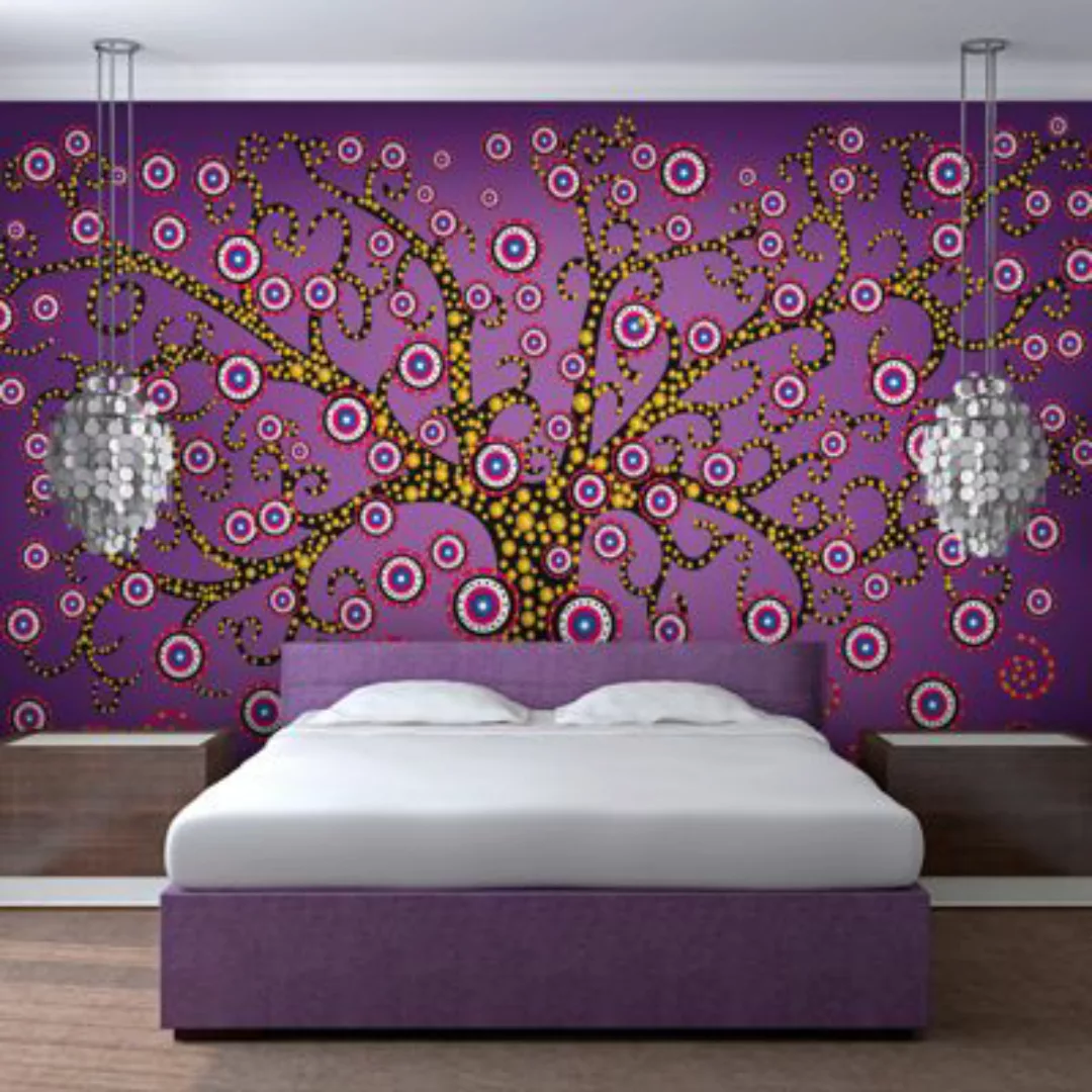 artgeist Fototapete Abstrakt: Baum (violett) mehrfarbig Gr. 200 x 154 günstig online kaufen