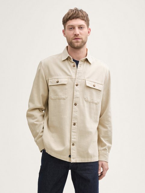 TOM TAILOR Langarmhemd Twill Overshirt aus Baumwolle günstig online kaufen