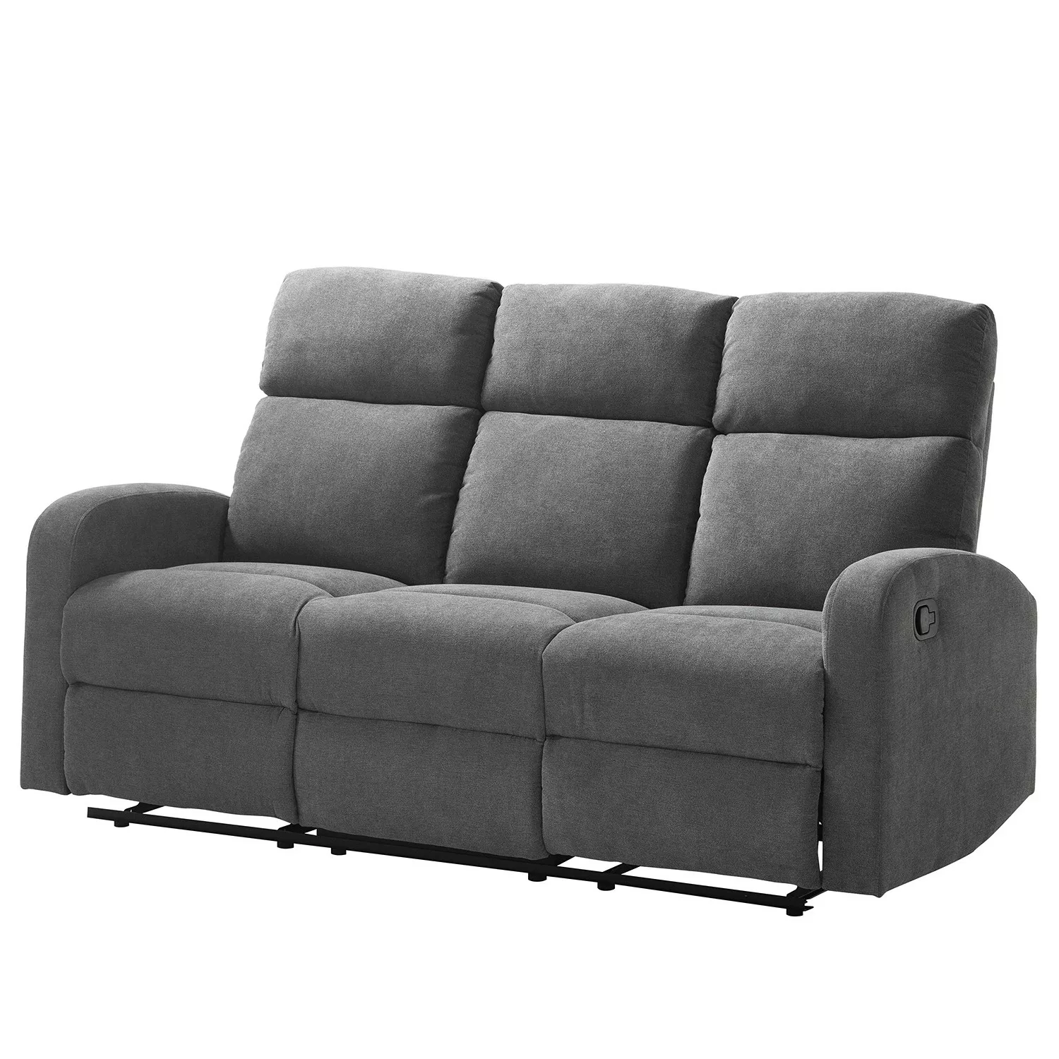 home24 loftscape Relaxsofa Grandhan 3-Sitzer Grau Microfaser 181x102x88 cm günstig online kaufen