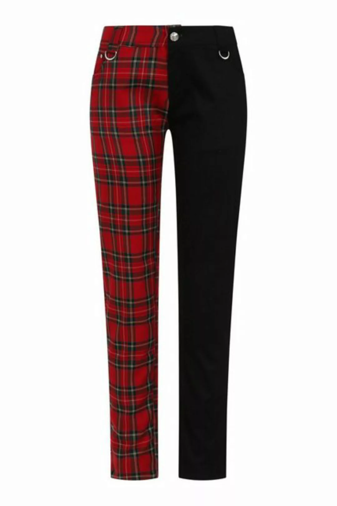 Banned Stoffhose Half The Damage Tartan Punk Grunge Stretchhose Kariert günstig online kaufen