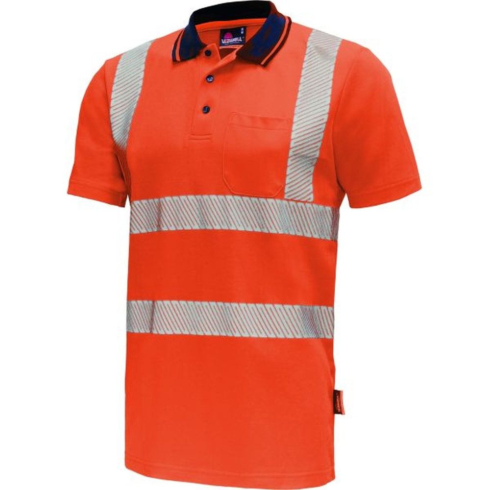 vizwell Warnschutz-Shirt Poloshirt Arbeitsshirt Polo-Shirt leuchtfarbe günstig online kaufen