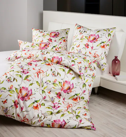 Janine Janine Mako-Satin Bettwäsche MILANO 45111 multicolor Größe:  155x220 günstig online kaufen