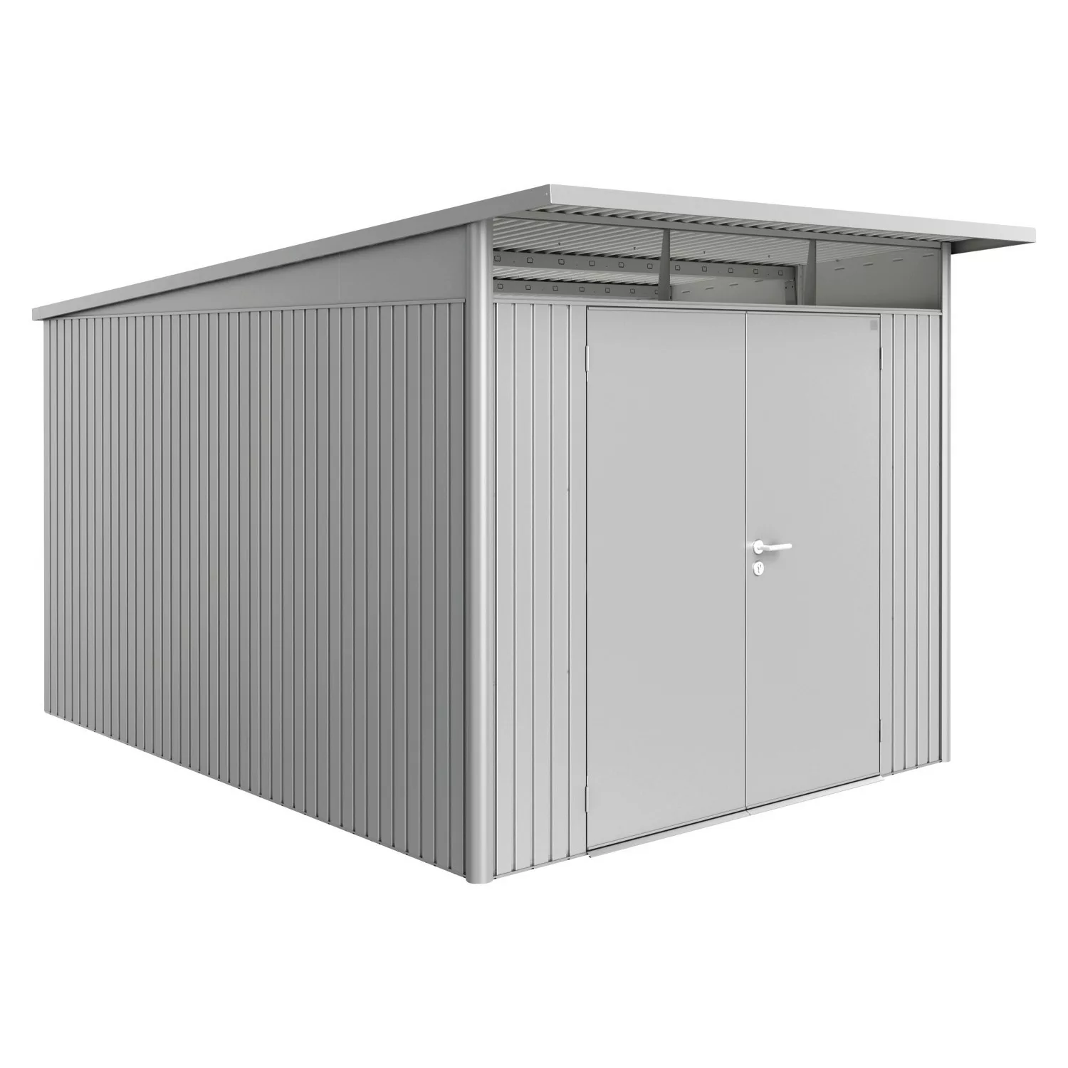 Biohort Metall-Gerätehaus AvantGarde Gr. A8 silber-metallic Doppeltür günstig online kaufen