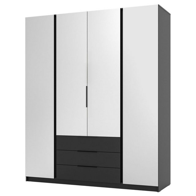 Selsey Kleiderschrank KAJA 4-türig mit Soft-Close, Kleiderstange und 11 Reg günstig online kaufen