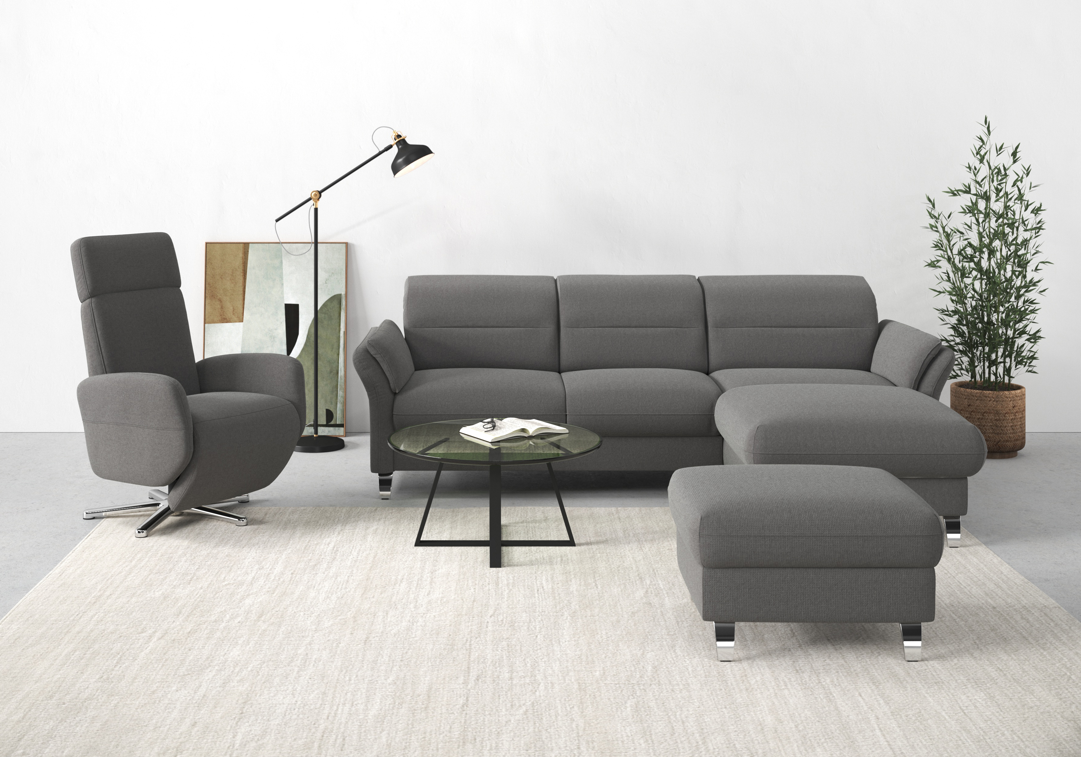 sit&more Ecksofa Grenoble L-Form mit Federkern, wahlweise mit Bettfunktion, günstig online kaufen