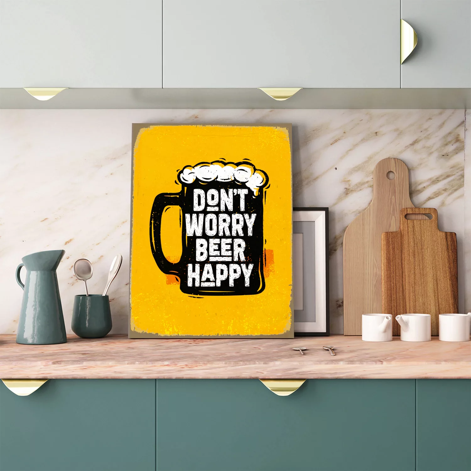 queence Metallbild »Beer Happy Spruch Stahlschild Blechschild«, (1 St.), 20 günstig online kaufen