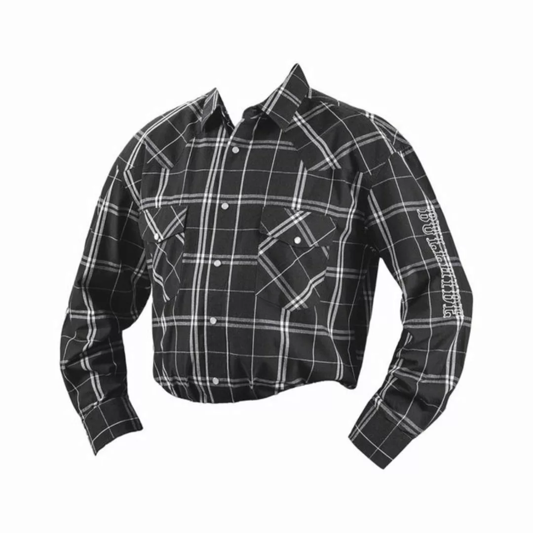 Westernlifestyle Langarmhemd Westernhemd Hemd Bullhide schwarz weiß kariert günstig online kaufen