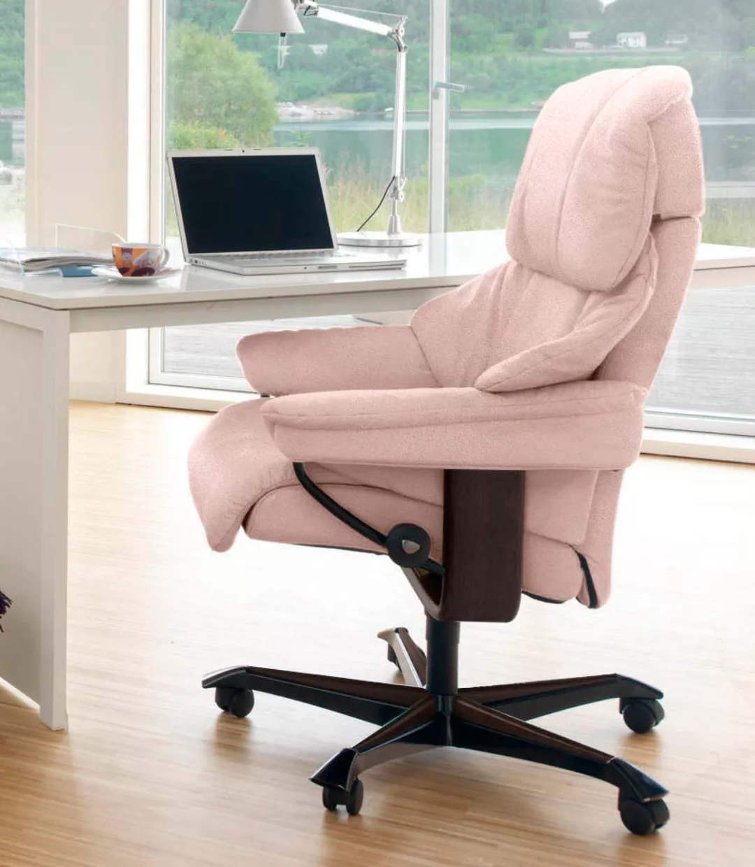 Stressless Relaxsessel "Reno", mit Home Office Base, Größe M, Gestell Braun günstig online kaufen