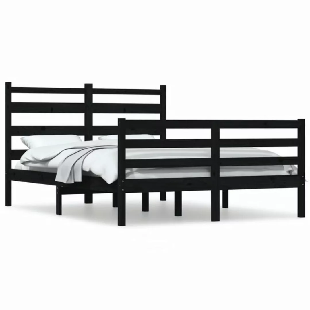 furnicato Bett Massivholzbett Kiefer 160x200 cm Schwarz günstig online kaufen
