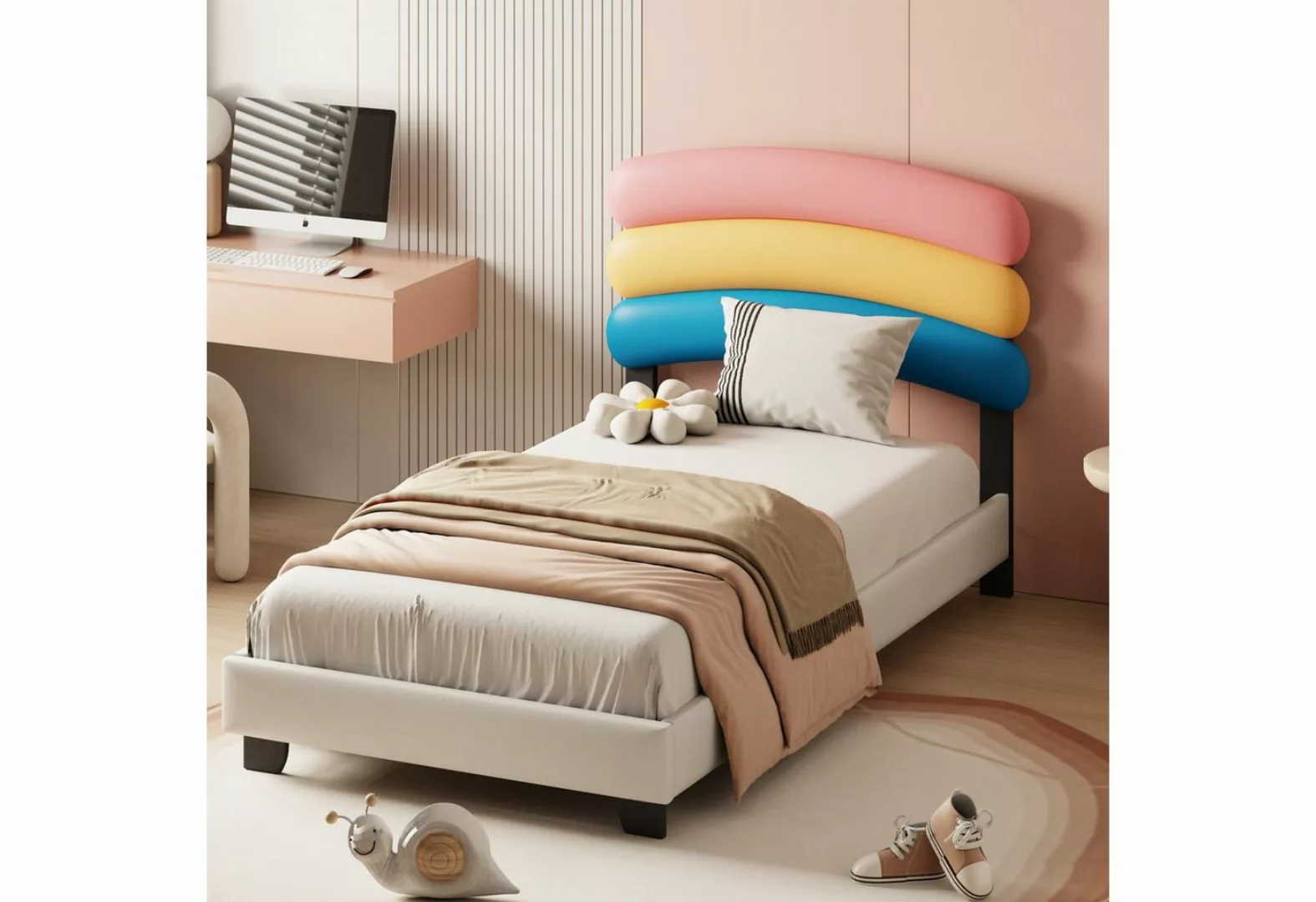 OKWISH Kinderbett Gästebett Stauraumbett Polsterbett Bett (90*200cm, mit La günstig online kaufen