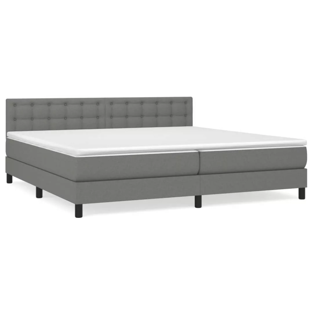 Vidaxl Boxspringbett Mit Matratze Dunkelgrau 200x200 Cm Stoff günstig online kaufen