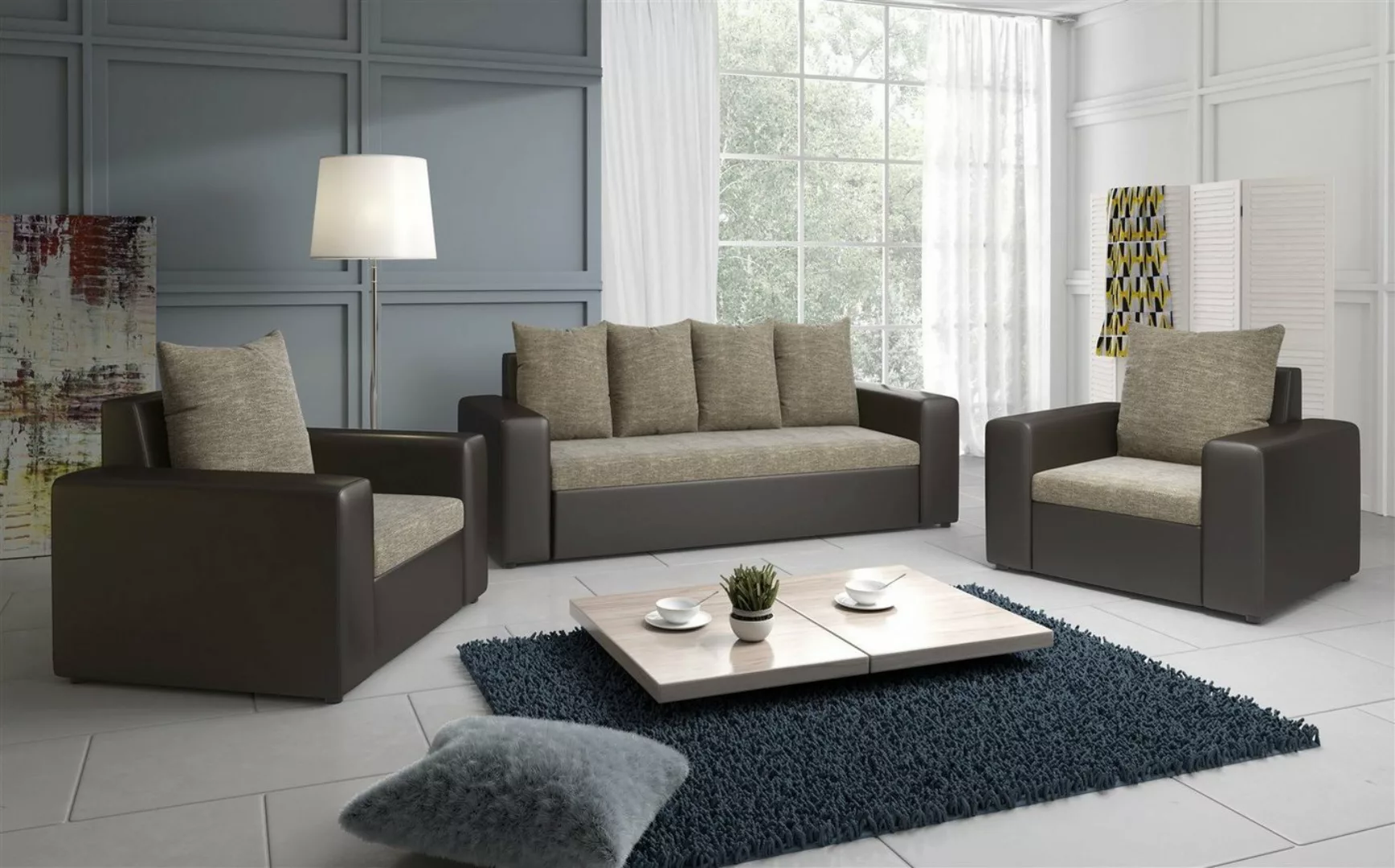 Fun Möbel Sofa Sofa-Set NINA 3-1-1 Sofagarnitur, inkl. 6 Rückenkissen, inkl günstig online kaufen