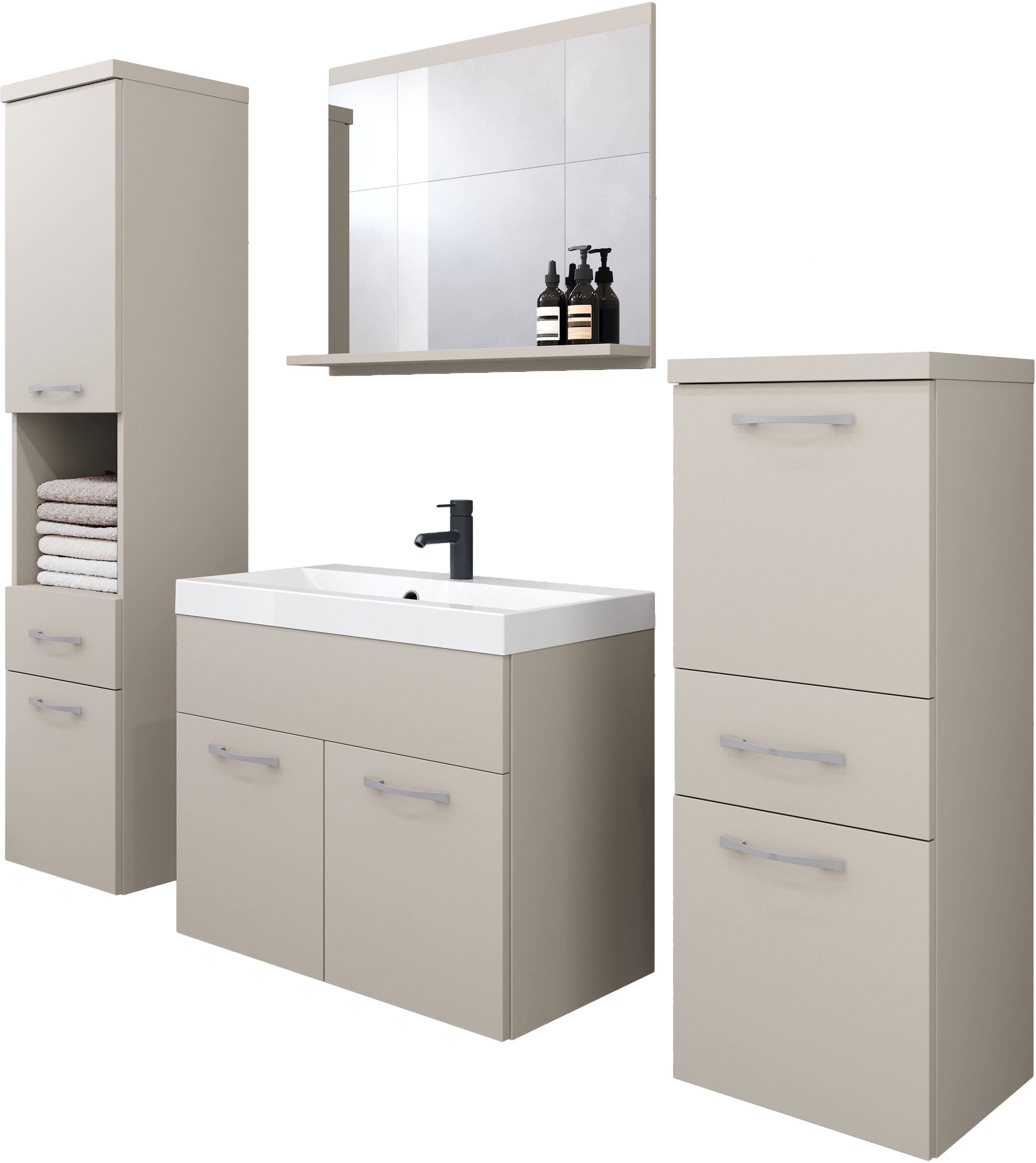 welltime Badmöbel-Set »ELDA«, (Komplett-Set, 5 St.), Waschtisch inkl. Wasch günstig online kaufen