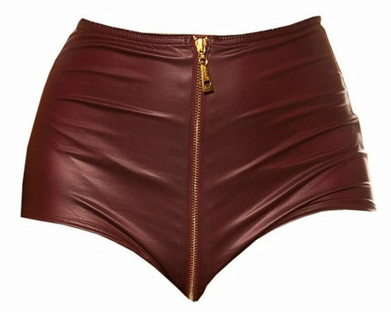 Koucla Hotpants mit Zip vorn, Clubwear Hot Pants Short Damen Wetlook günstig online kaufen