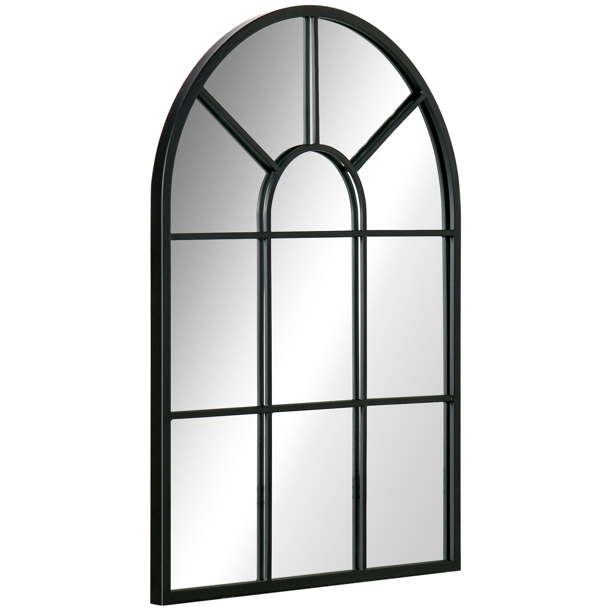 HOMCOM Wandspiegel Fensterspiegel 70 x 50 cm Dekorativ Spiegel mit Metallra günstig online kaufen