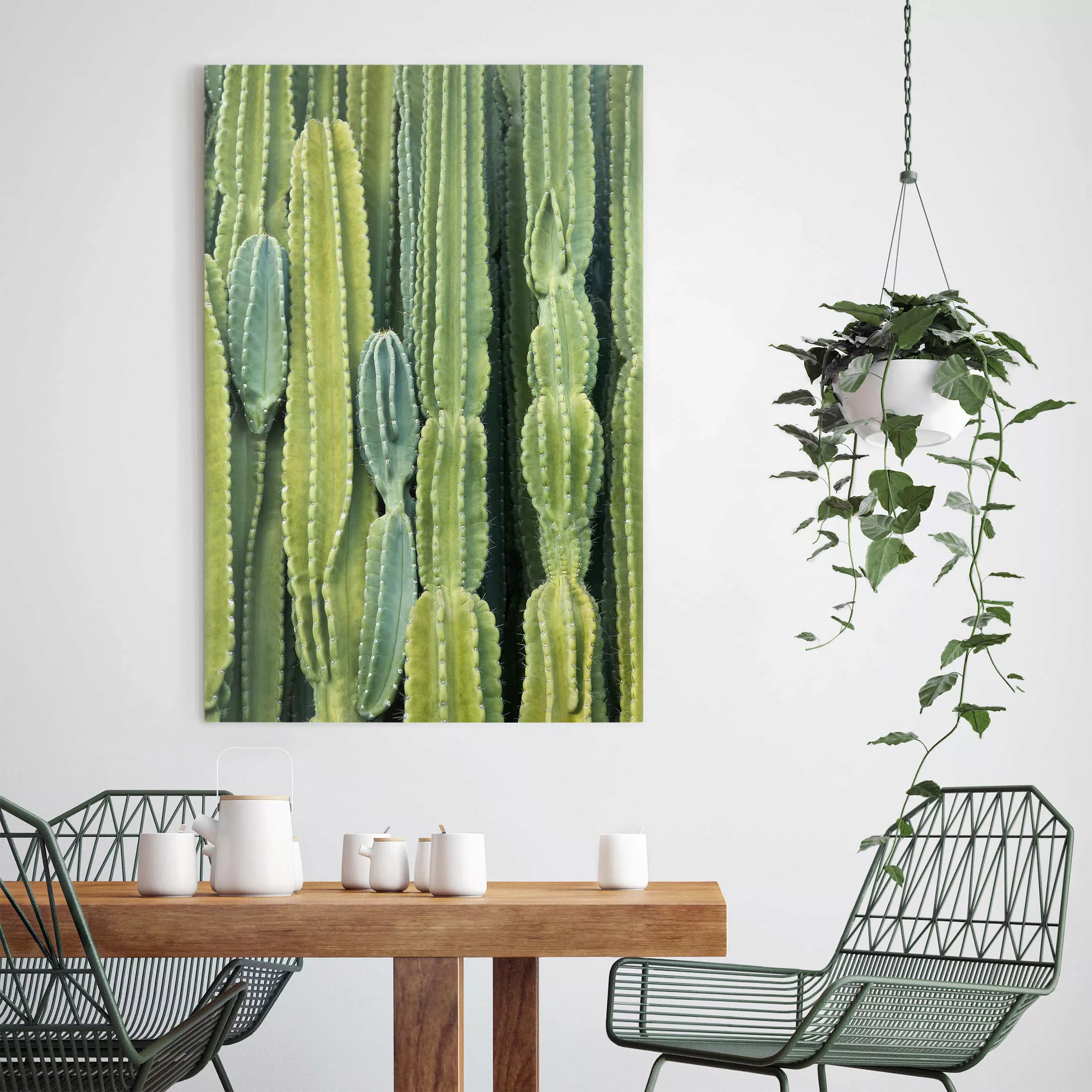 Leinwandbild Blumen - Hochformat Kaktus Wand günstig online kaufen