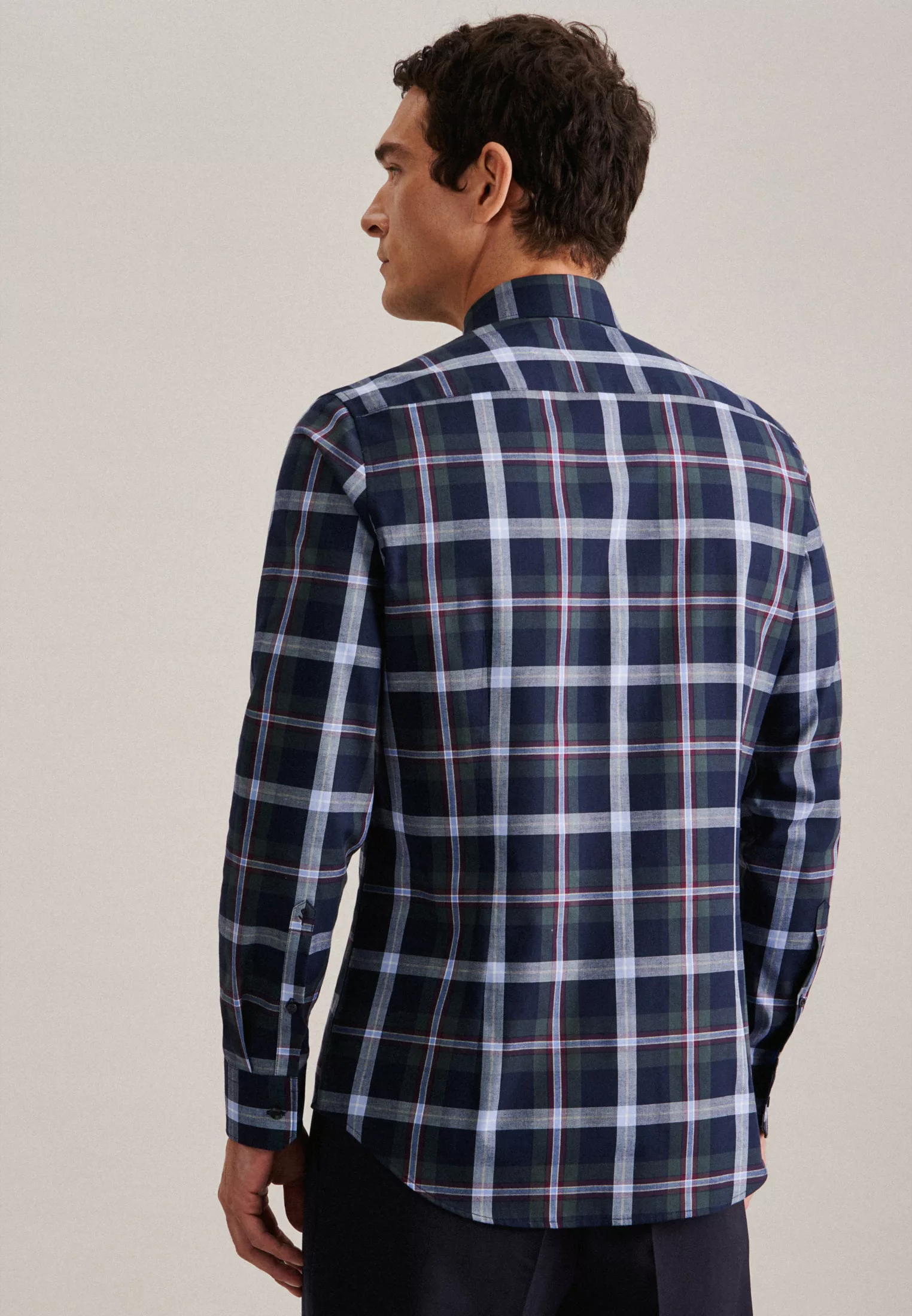 seidensticker Flanellhemd "Slim", Slim Langarm Button-Down-Kragen Karo günstig online kaufen