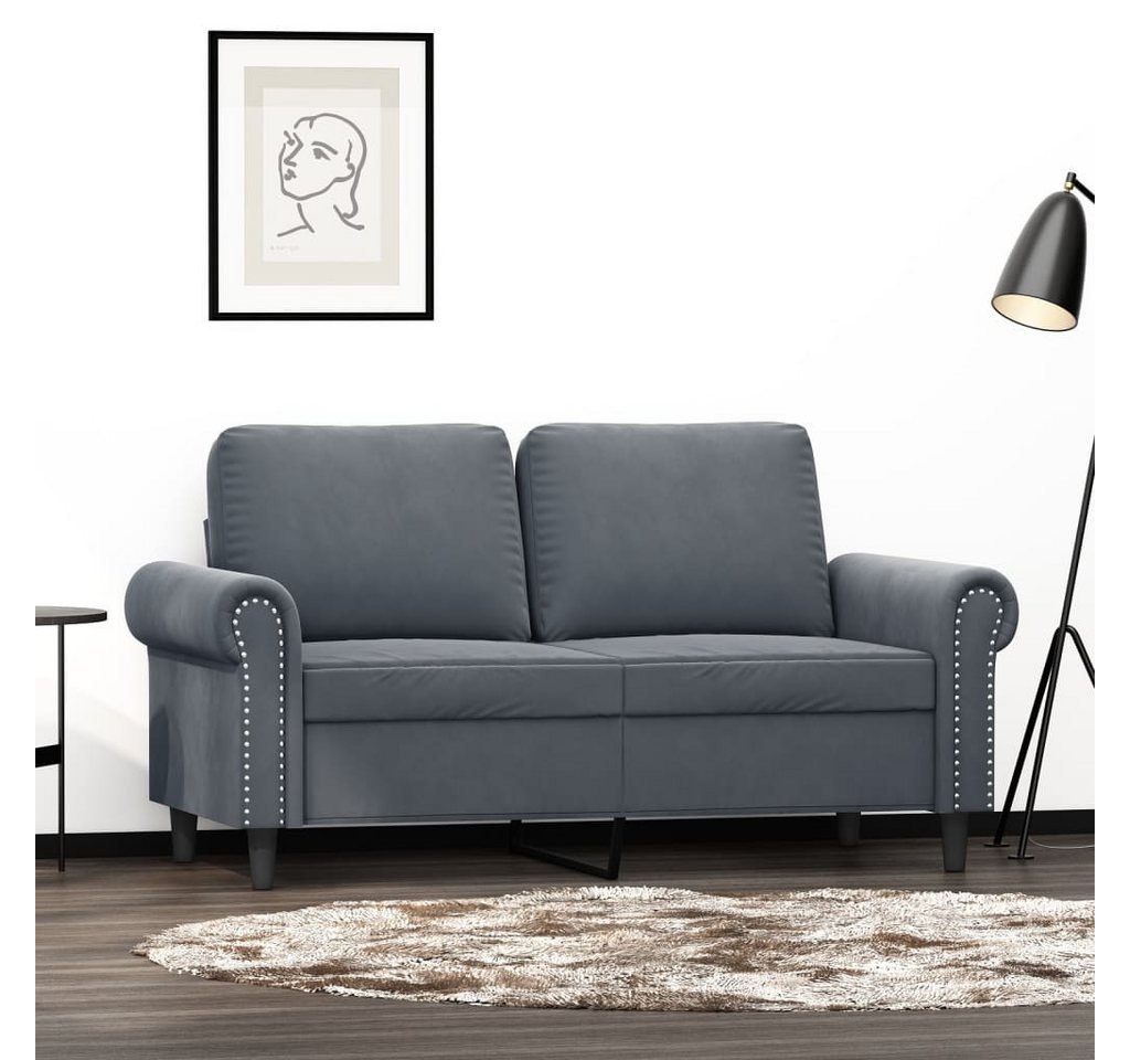 vidaXL Sofa 2-Sitzer-Sofa Dunkelgrau 120 cm Samt günstig online kaufen