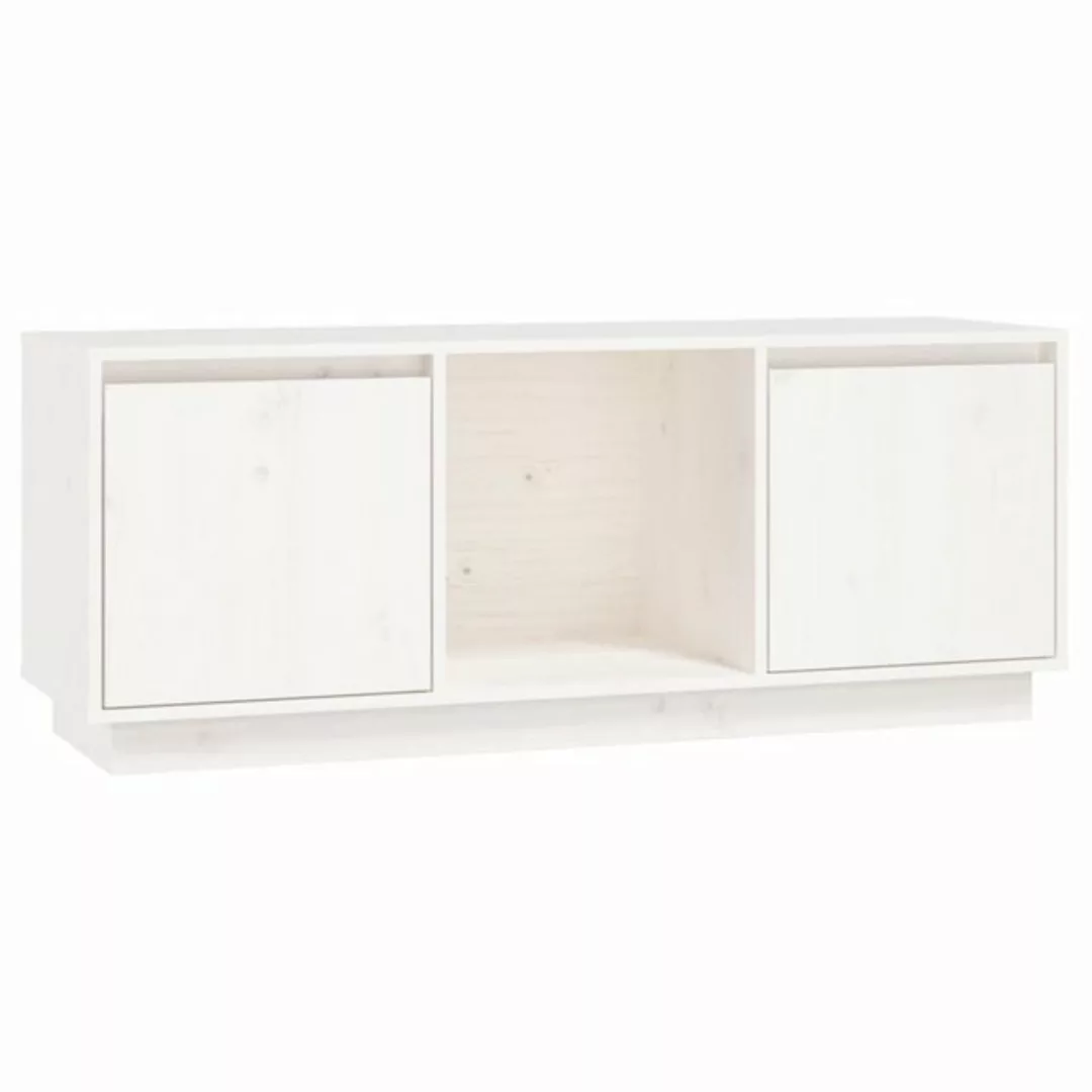 furnicato TV-Schrank Weiß 110,5x35x44 cm Massivholz Kiefer (1-St) günstig online kaufen